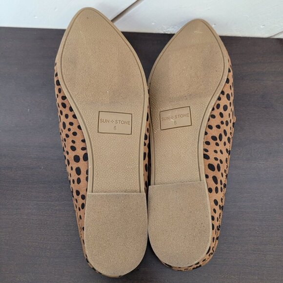NEW Sun + Stone Ninnaf Womens Size 6 M Leopard Print Slip-On Flats - Picture 7 of 8